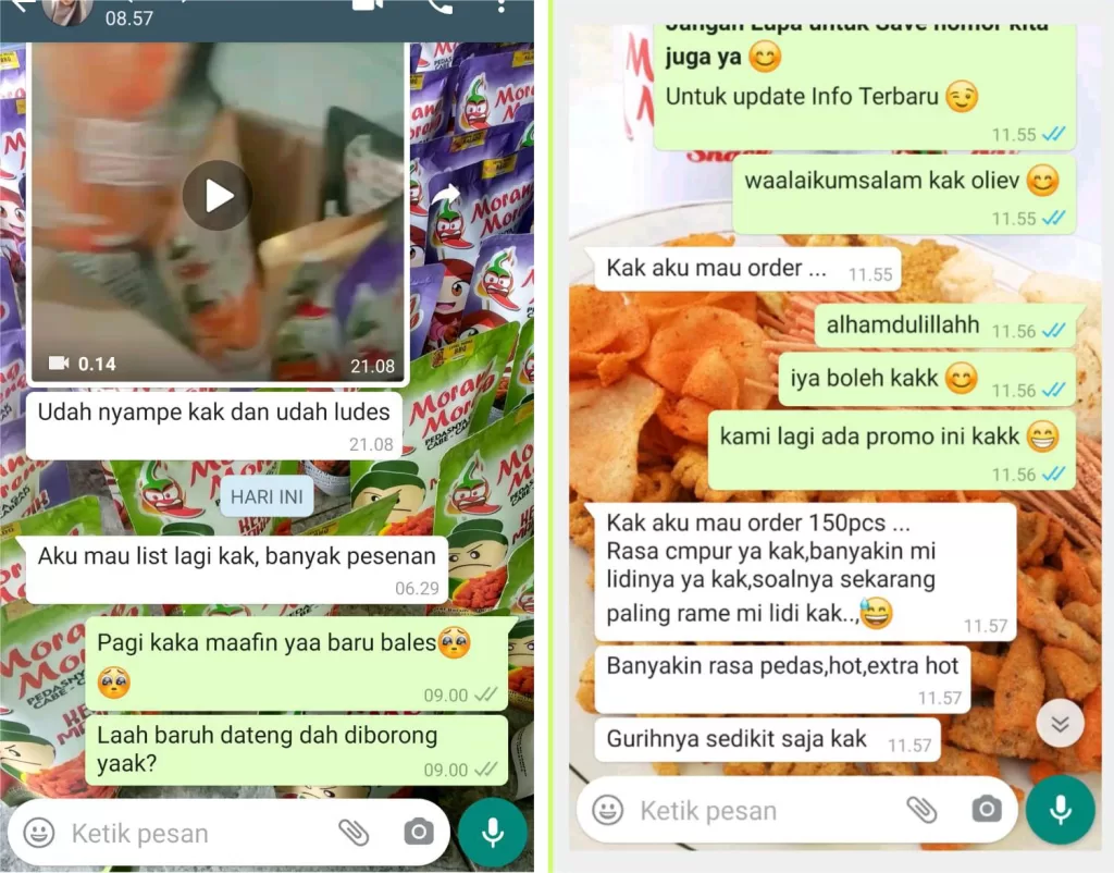 Testimoni Grosir Morang Moreng Snack